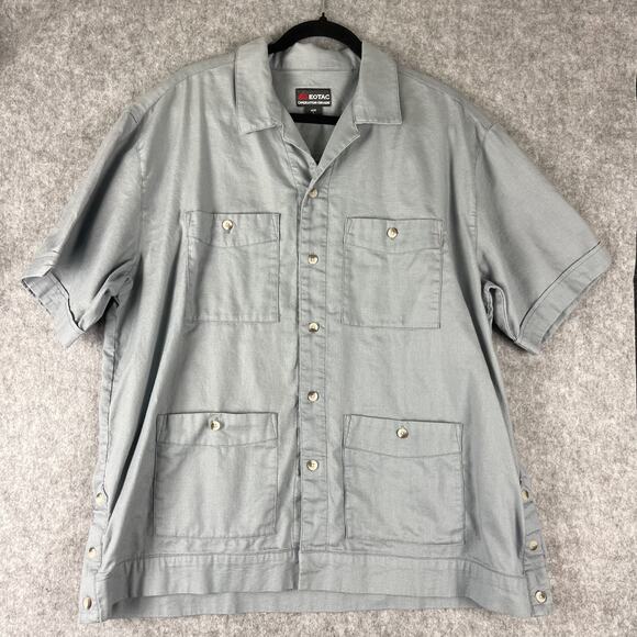 EOTAC Shirt Mens Large Blue 4 Pocket Operator Grade Woven Military Utility Work - Picture 1 of 14